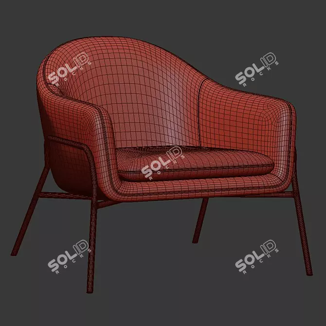 Elegant Irma Accent Armchair 3D model image 4