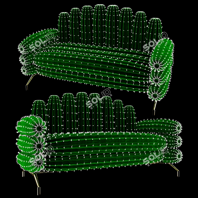 Elegant Cactus Sofa 3D model image 1