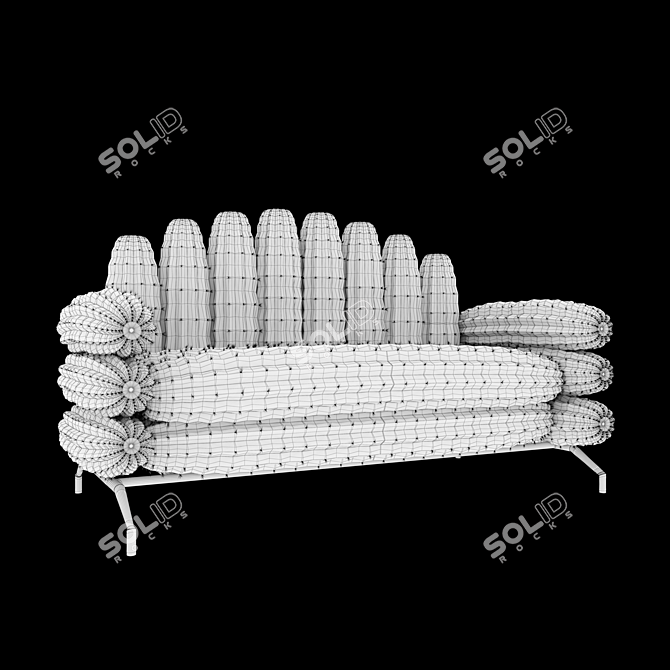 Elegant Cactus Sofa 3D model image 2