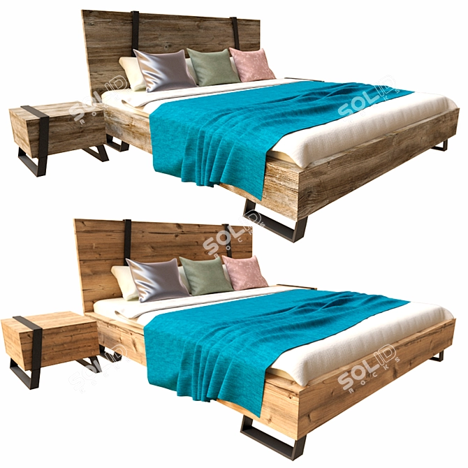 Modern and Stylish Bed: Dillinger 160U 3D model image 1