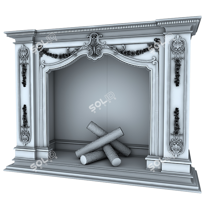 Classic English Fireplace 3D model image 2