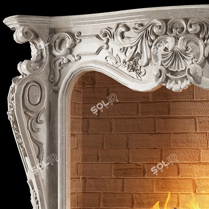 Elegant French Fireplace 3D model image 3