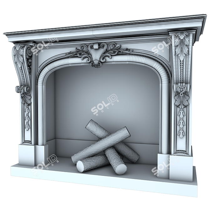 Authentic Italian Fireplace 3D model image 2
