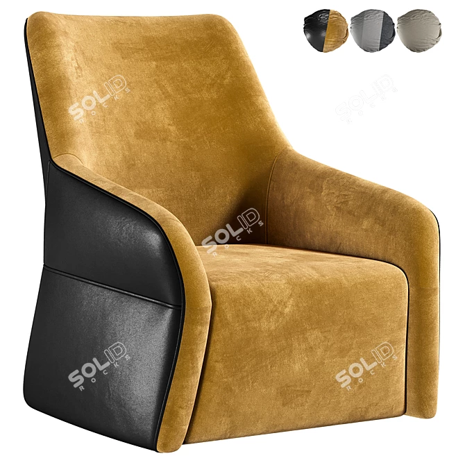 Modern Roy Armchair: PBR Textures 3D model image 1