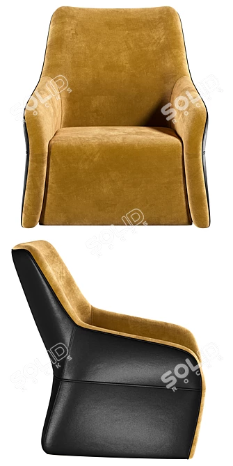 Modern Roy Armchair: PBR Textures 3D model image 2