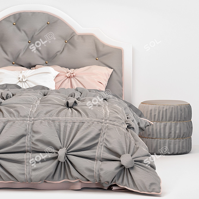 Sleek Modern Bed 3D model image 3