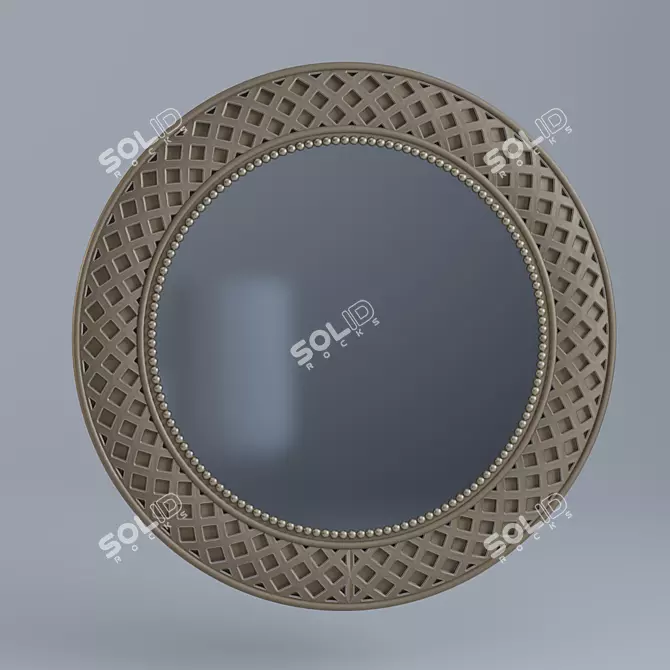 Gorgeous Bronze Circular Wall Mirror 3D model image 1