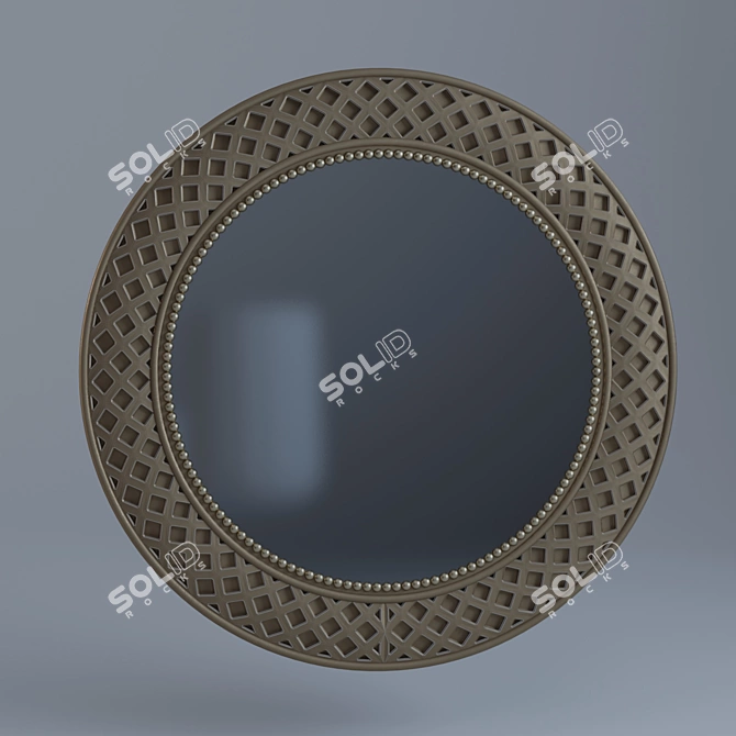 Gorgeous Bronze Circular Wall Mirror 3D model image 3