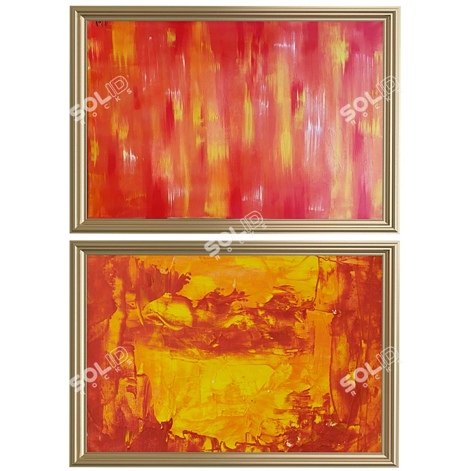 Abstract Wall Art: Vibrant Expression 3D model image 1