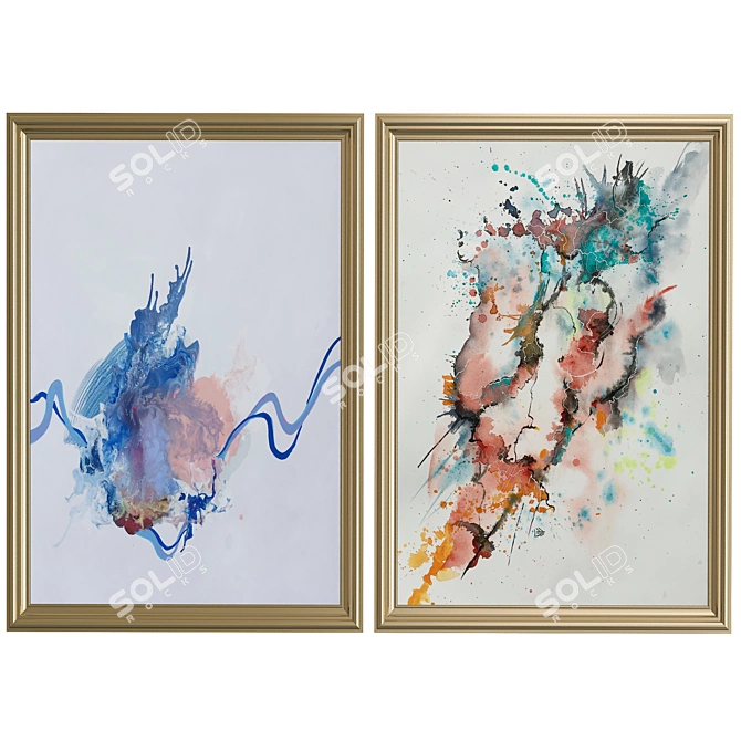 Abstract Wall Art: Vibrant and Mesmerizing 3D model image 1