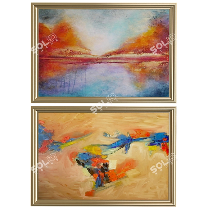 Abstract Wall Art Painting 3D model image 1