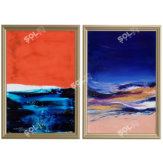 Abstract Wall Art Painting 3D model image 1