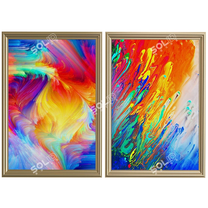 Abstract Wall Art: Dynamic Elegance 3D model image 1