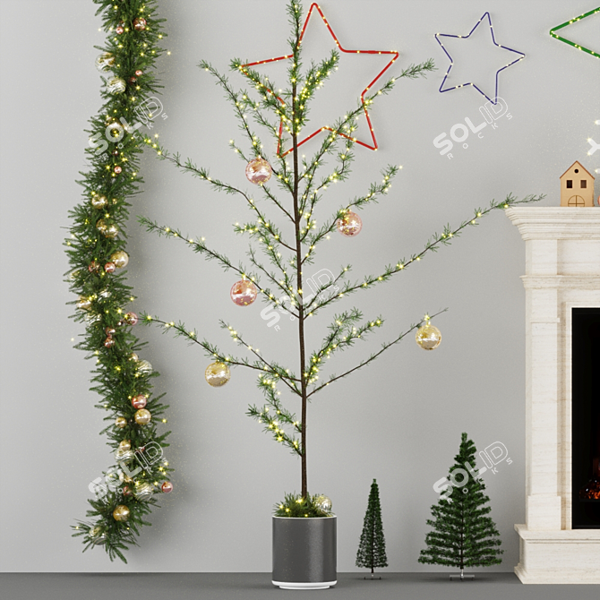 Festive Holiday Decor Set 3D model image 2