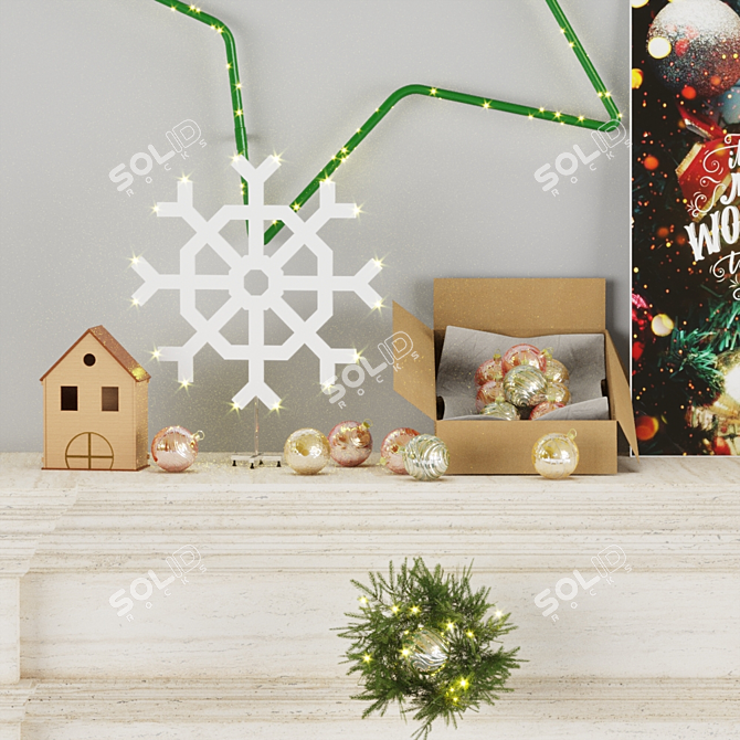 Festive Holiday Decor Set 3D model image 3