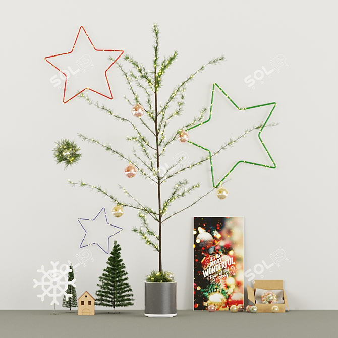 Festive Holiday Decor Set 3D model image 5