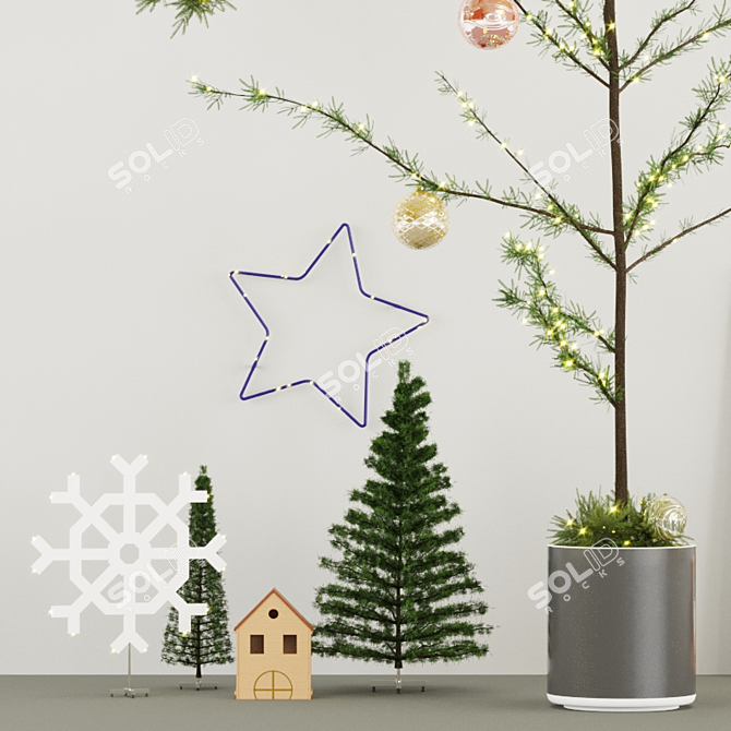 Festive Holiday Decor Set 3D model image 6