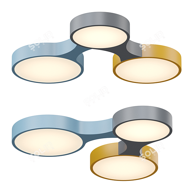 Colorful LED Ceiling Lamp 3D model image 1