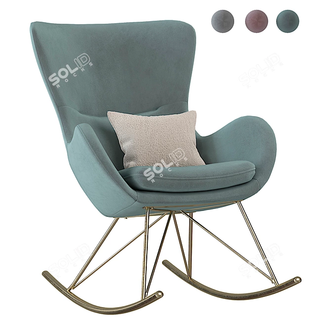 Lux Velvet Wing Rocker 3D model image 8