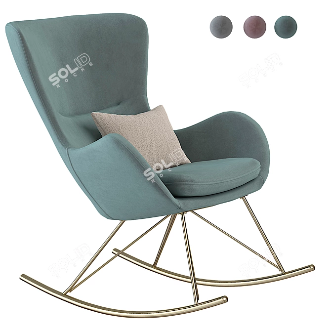 Lux Velvet Wing Rocker 3D model image 10