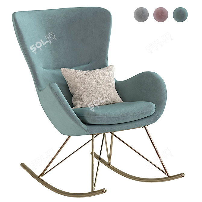 Lux Velvet Wing Rocker 3D model image 11