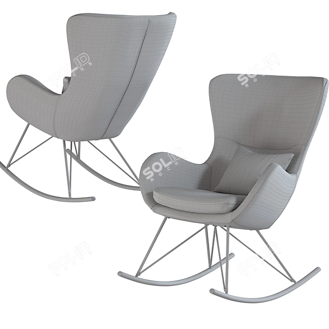 Lux Velvet Wing Rocker 3D model image 14