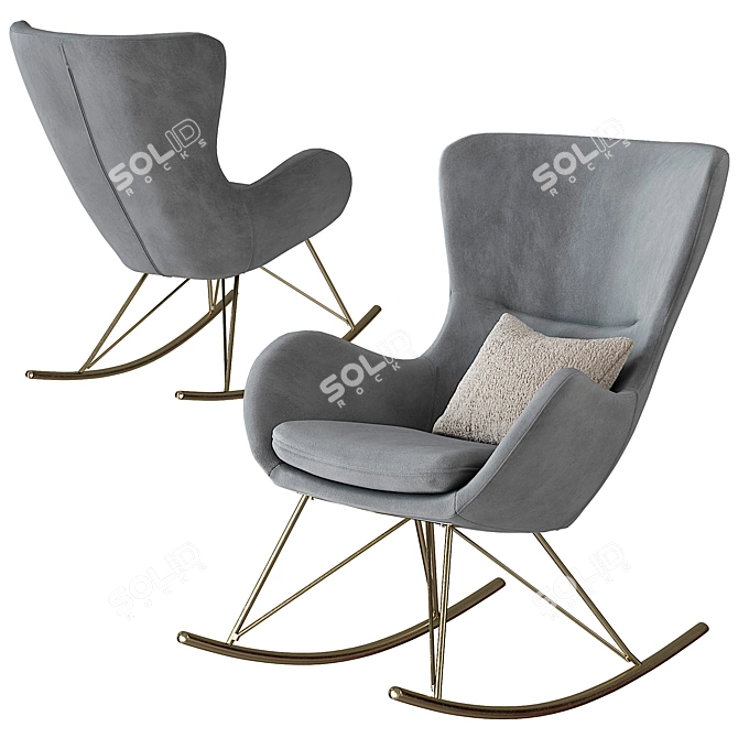 Lux Velvet Wing Rocker 3D model image 18