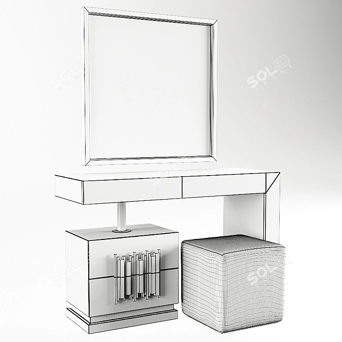 Elegant Dressing Table Set 3D model image 3