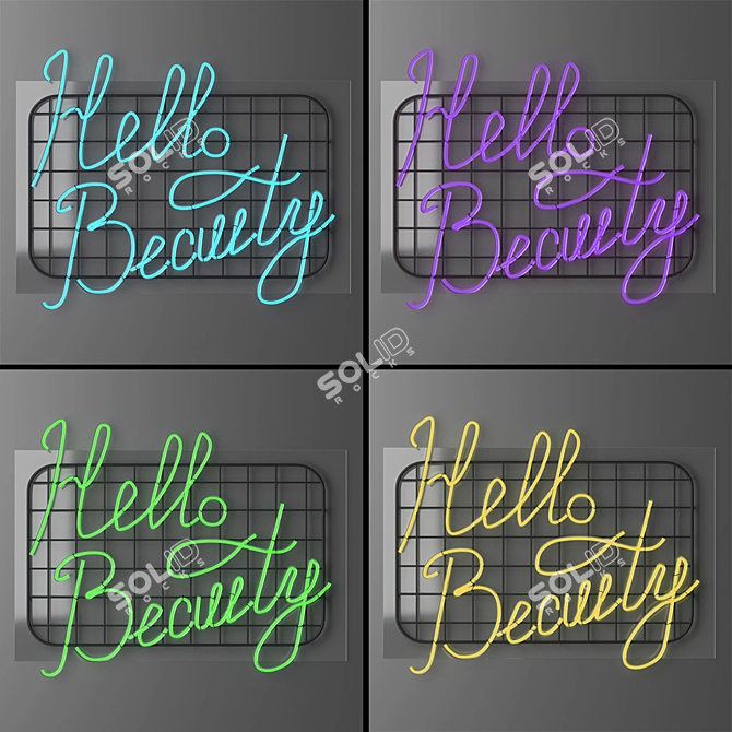 Radiant Greetings: Hello Beauty Neon 3D model image 8