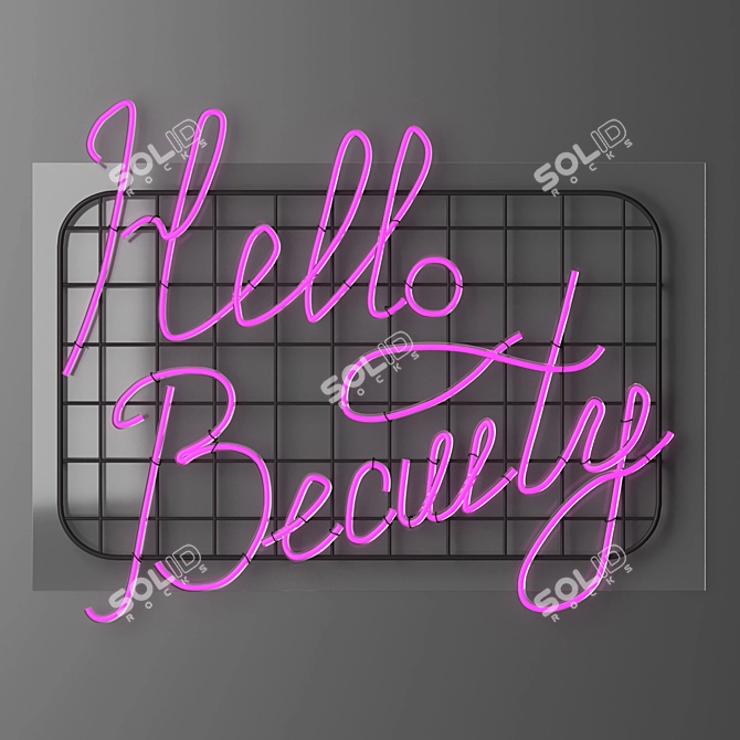 Radiant Greetings: Hello Beauty Neon 3D model image 9