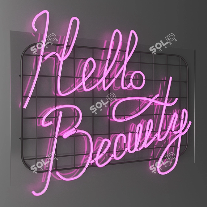 Radiant Greetings: Hello Beauty Neon 3D model image 10