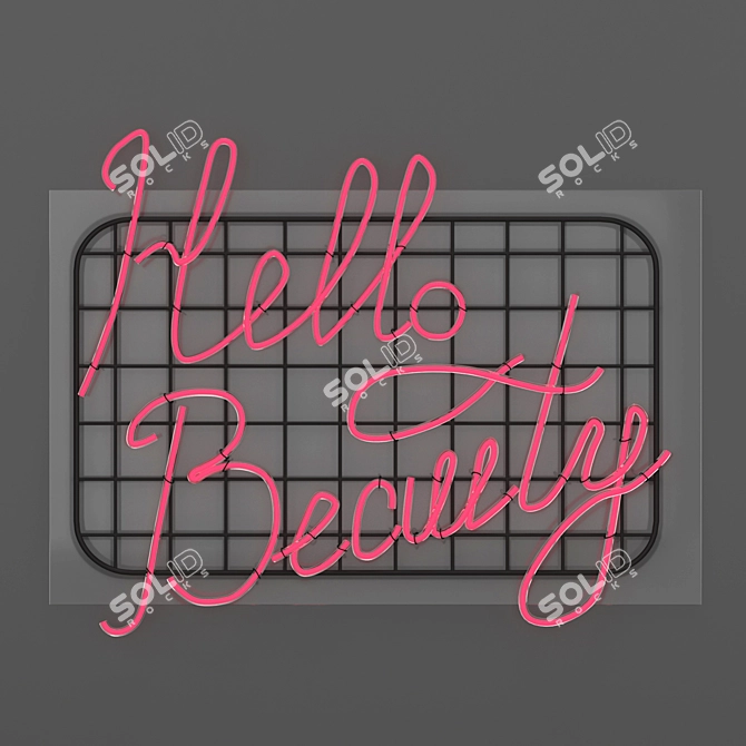 Radiant Greetings: Hello Beauty Neon 3D model image 5