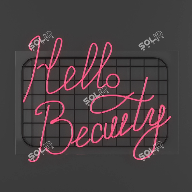 Radiant Greetings: Hello Beauty Neon 3D model image 6