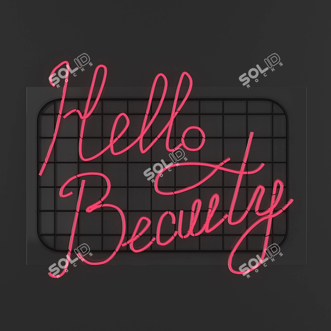 Radiant Greetings: Hello Beauty Neon 3D model image 7