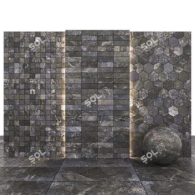 Alda Hard Coal Stone: Versatile Texture Set 3D model image 3