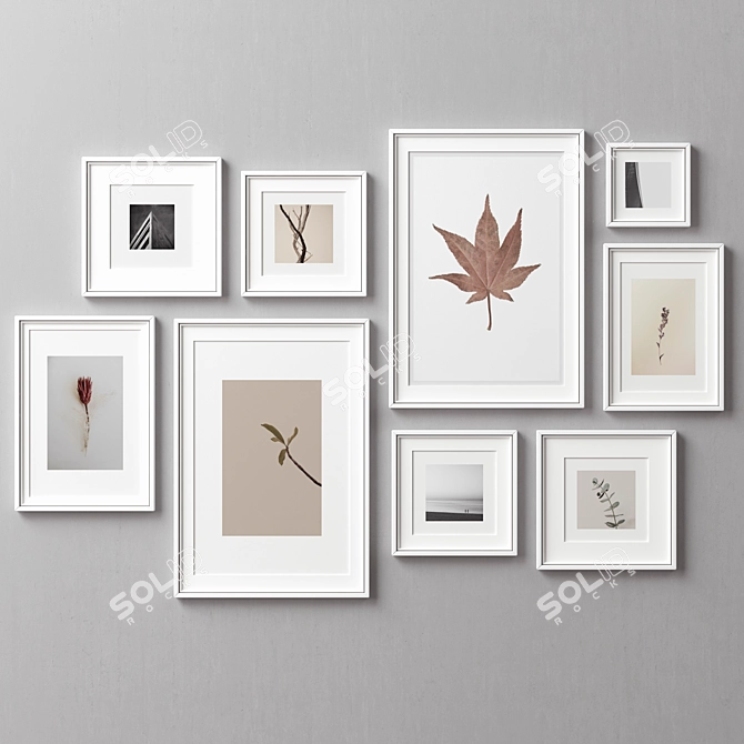 9-Piece Picture Frames Set 3D model image 3