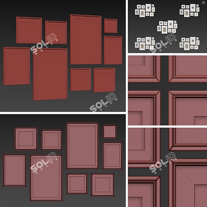 9-Piece Picture Frames Set 3D model image 5