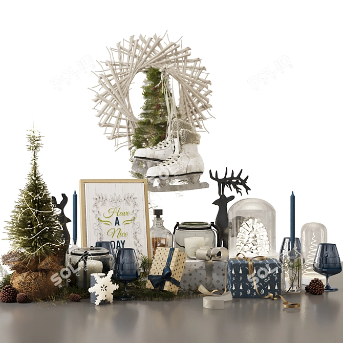 Festive Holiday Decor Set 3D model image 1