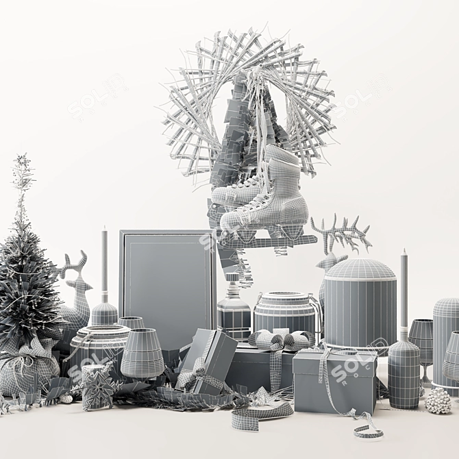 Festive Holiday Decor Set 3D model image 5