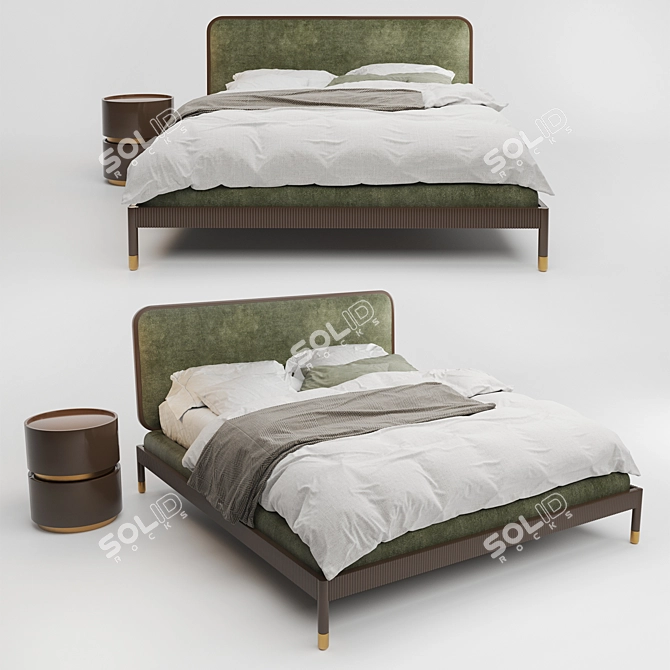 Elegant Amante Bed by Pianca 3D model image 1
