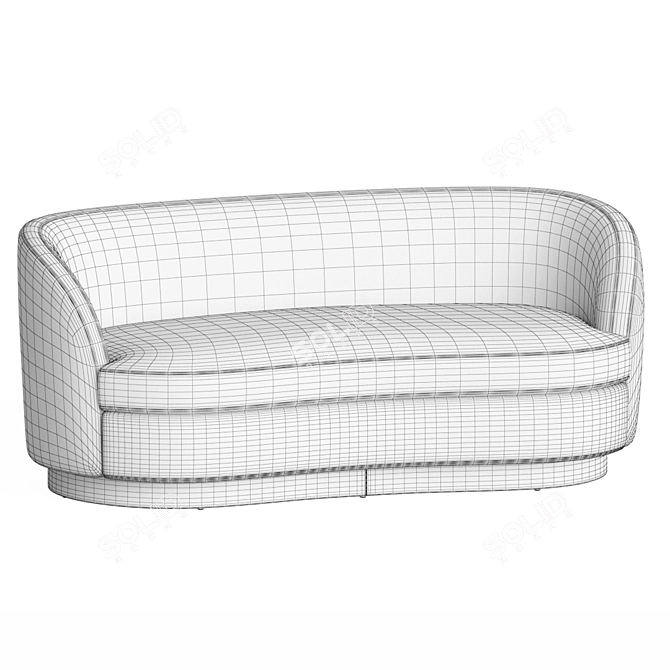 Luxury Tropez Velvet Petite Sofa 3D model image 4