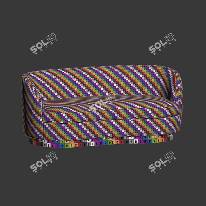 Luxury Tropez Velvet Petite Sofa 3D model image 5