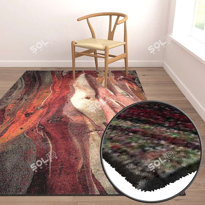 Luxury Rug Set: High-Quality Textures 3D model image 5