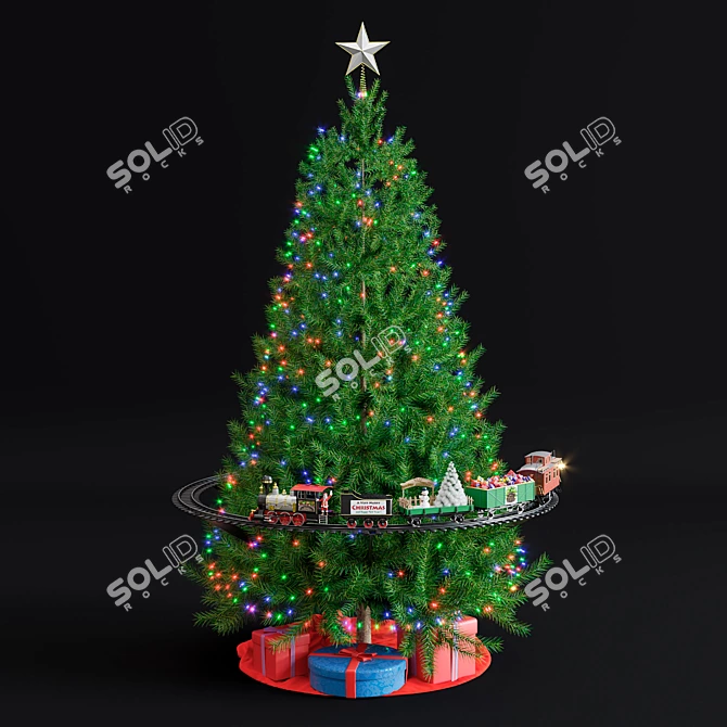 Holiday Tree Train: Festive Lights & Sounds 3D model image 1