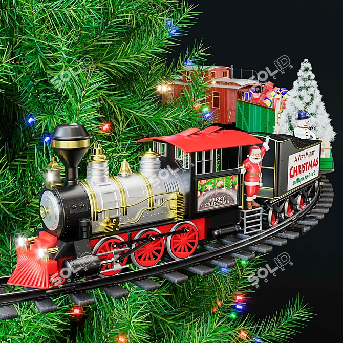 Holiday Tree Train: Festive Lights & Sounds 3D model image 2