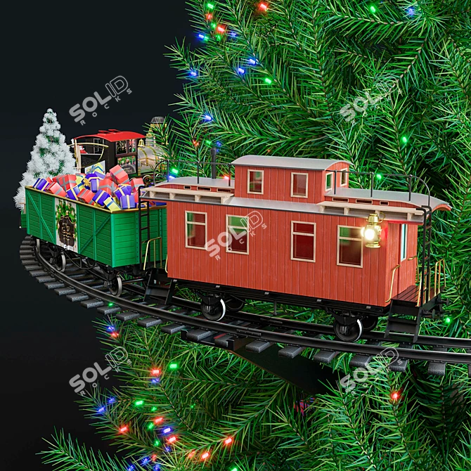 Holiday Tree Train: Festive Lights & Sounds 3D model image 4