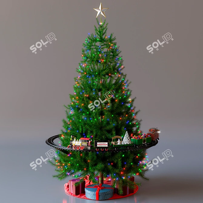 Holiday Tree Train: Festive Lights & Sounds 3D model image 6