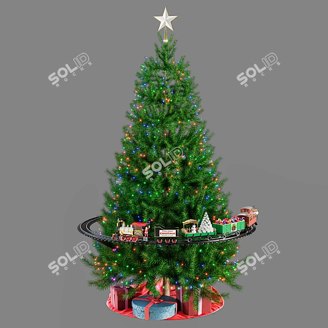 Holiday Tree Train: Festive Lights & Sounds 3D model image 7