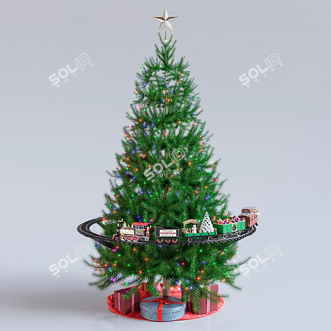 Holiday Tree Train: Festive Lights & Sounds 3D model image 8