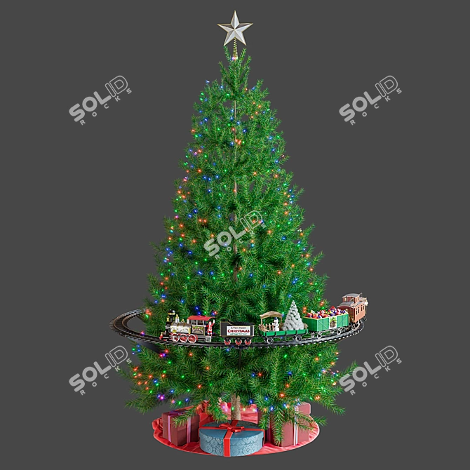 Holiday Tree Train: Festive Lights & Sounds 3D model image 9